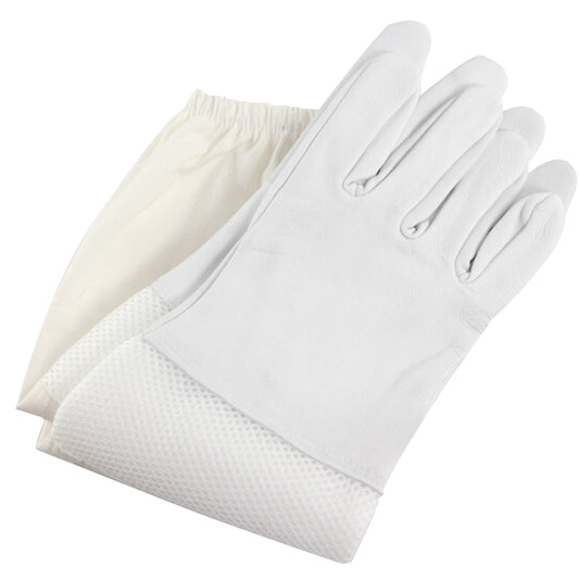 Grey Protective Beekeeping Gloves with Breathable Anti-Sting Sleeves
